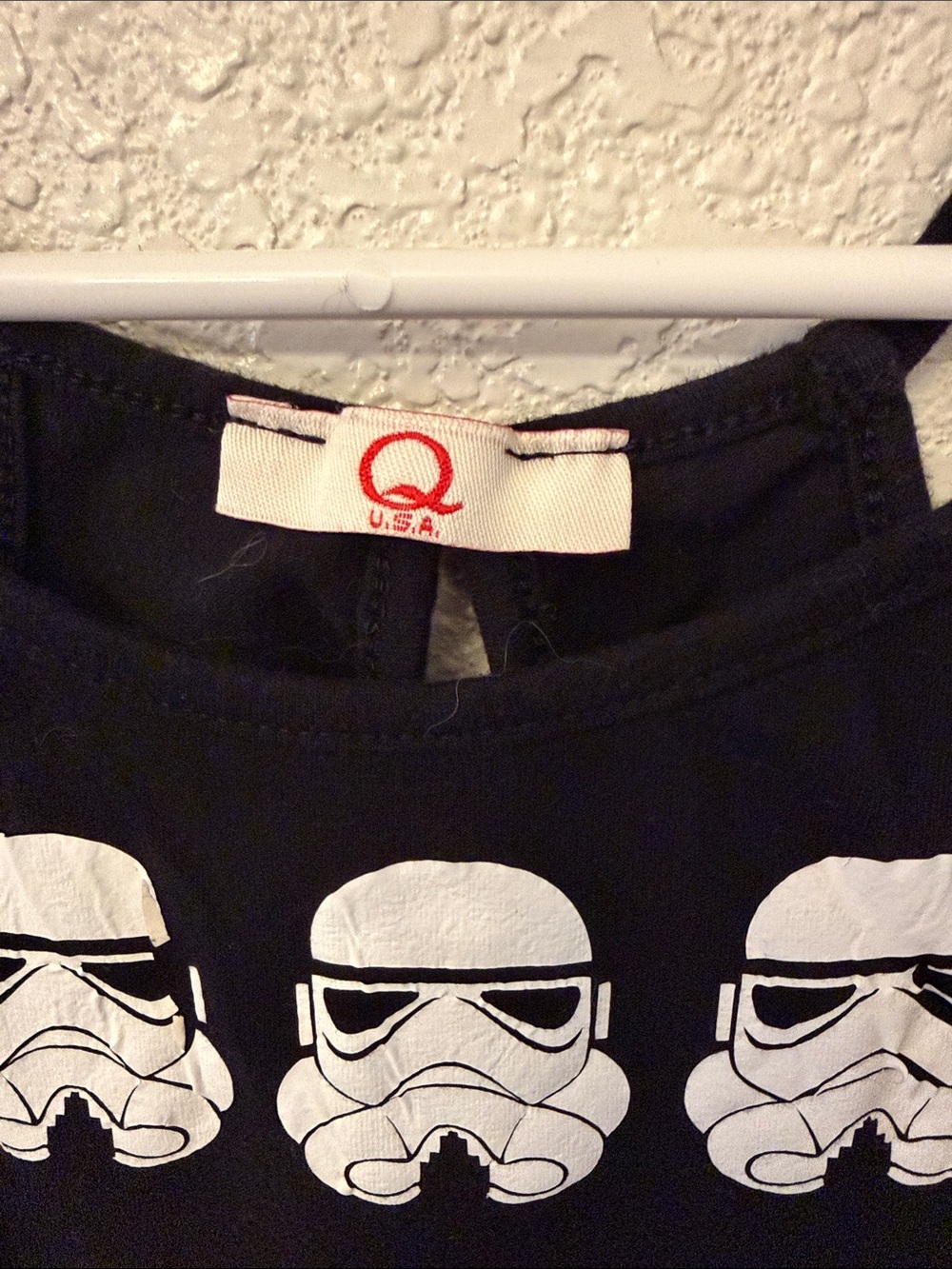 Kids Black Tank Top with White Stormtrooper Print